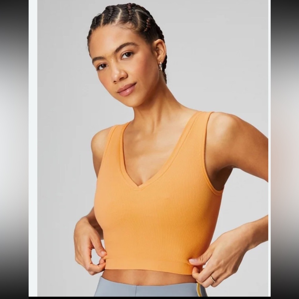 Fabletics Orange And Gray Track Pants Set - image 2